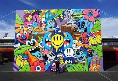 Greg Mike large-scale mural installation, Atlanta, GA